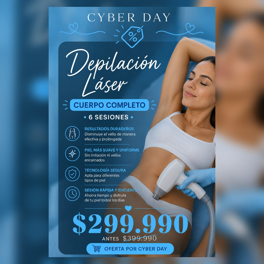 Depilación Láser - Cuerpo Completo - Oferta Cyber Day