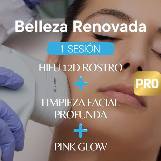 Promo Belleza Renovada PRO - HIFU12D + Limpieza Facial Profunda + Pink Glow