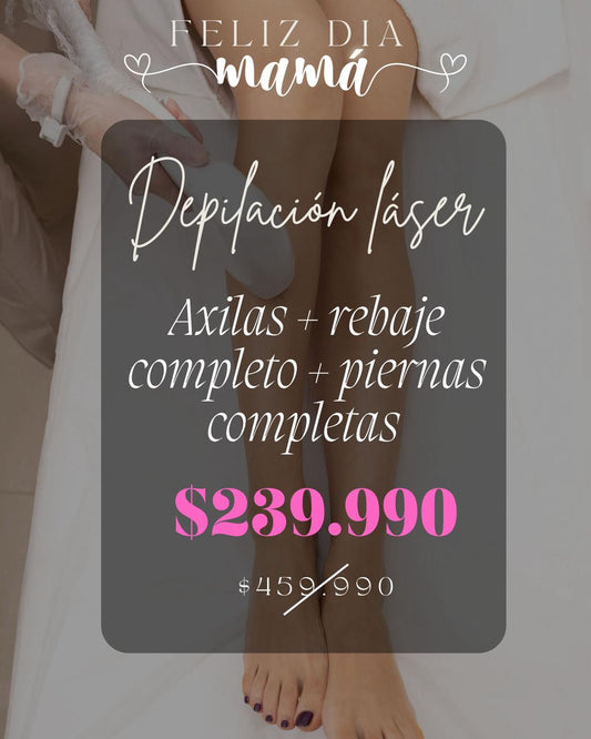 Depilación Láser Axilas + Rebaje Completo + Piernas Completas - Especial Día de la Madre