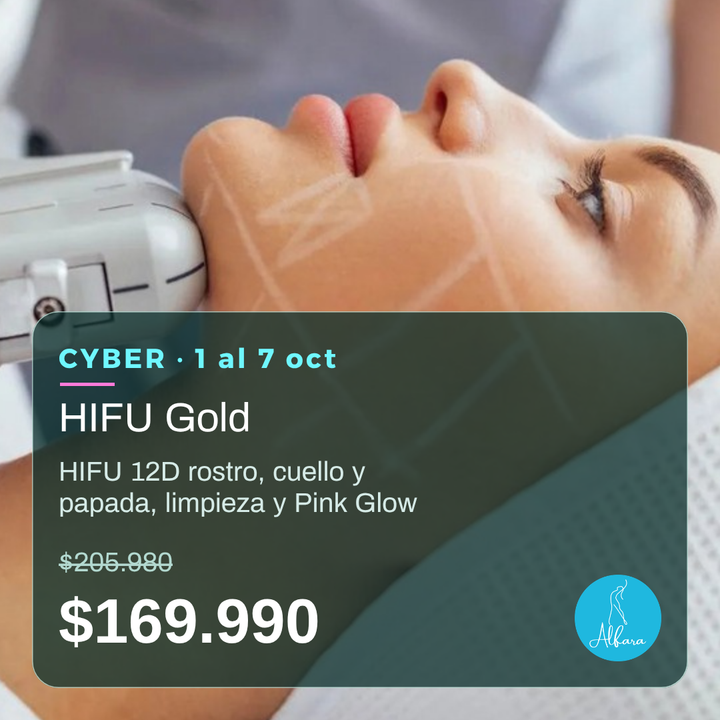 HIFU Gold: HIFU 12D, limpieza y Pink Glow, precio Cyber $169.990